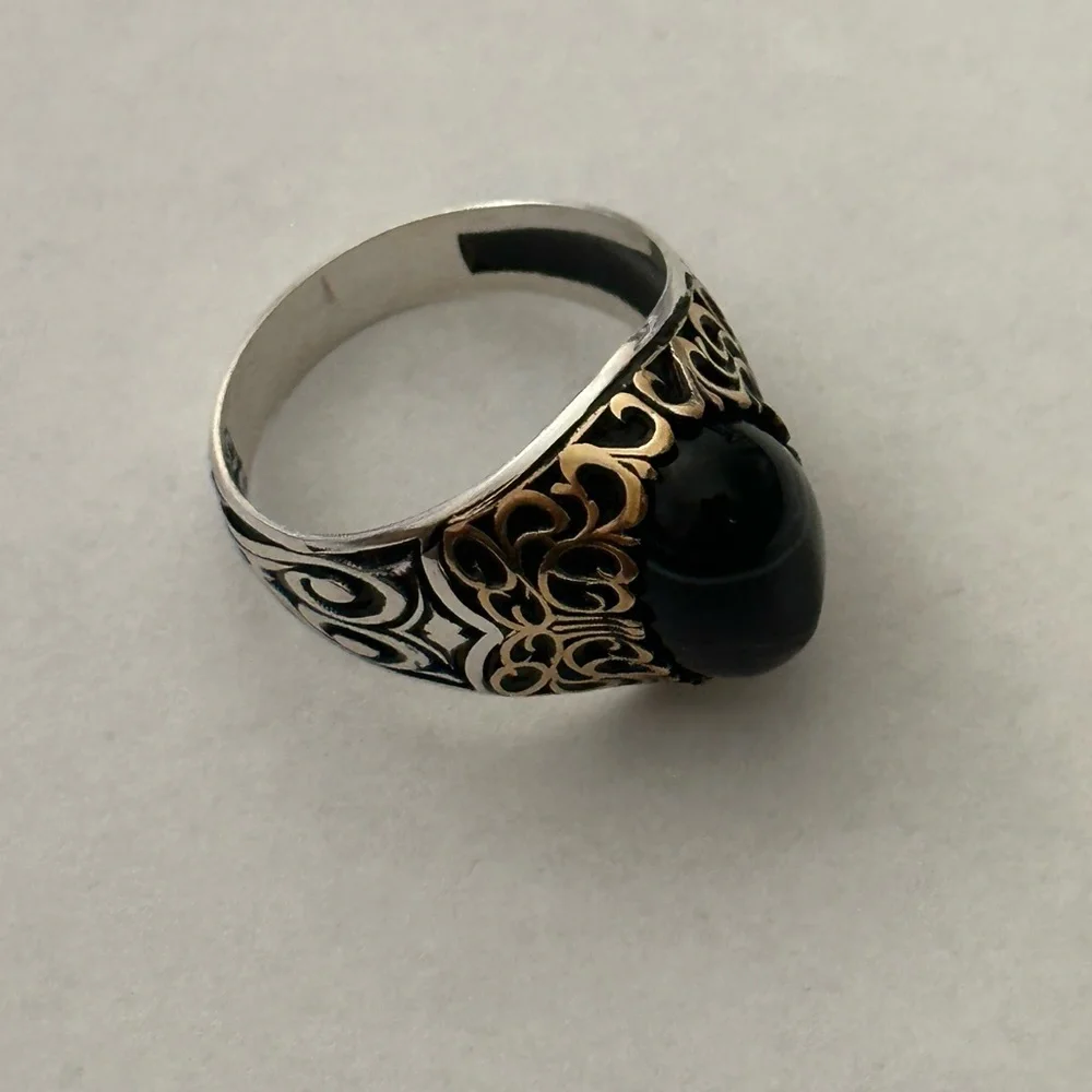 Unisex 925 Sterling silver ring blue stone